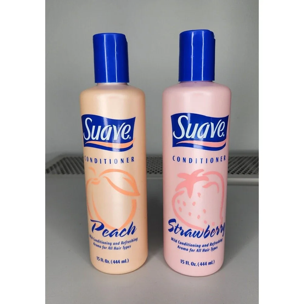 Suave Strawberry & Peach Conditioner Vintage Full Bottle 15 fl oz NOS Prop Rare!